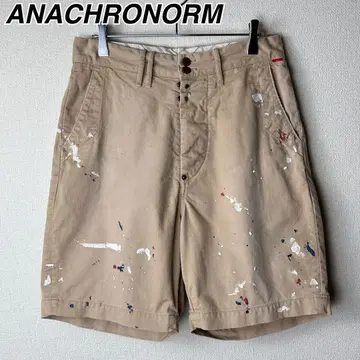 ANACHRONORM 페인트 가공 숏 팬츠 아나크로노