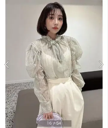 미사용 새상품 택 포함 eimy 펄 체인 서스펜더 팬츠 (WHITE)
