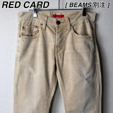 RED CARD 별주 덕지 페인트 데미지 팬츠 빔즈 레드카드
