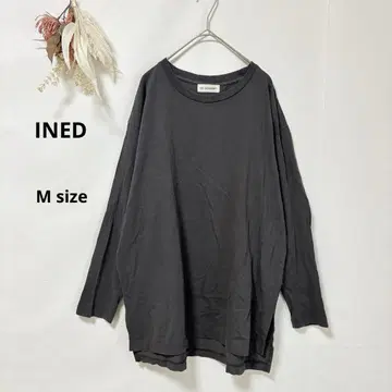 이네드 INED 튜닉 티셔츠 M 긴팔 차콜 그레이 슬릿