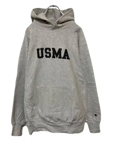 USMA 로고 그레이 후드 부착 후드티