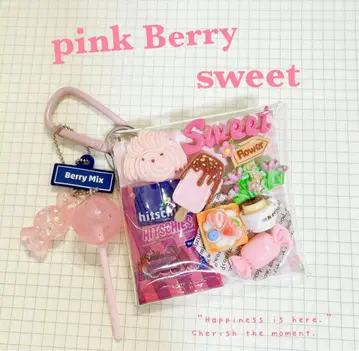 가챠 파우치 sweet 핑크 베리 hitschies 캔디