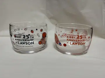 커비 25주년 LAWSON 콜라보 유리 보울 2개 세트