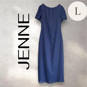 JENNE 미 실루엣 원피스 L 네이비 고급스러운 꽃잎 소매 예쁜 여름