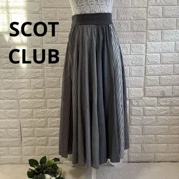 SCOT CLUB 스콧 클럽 허리 리브 스커트 패치워크 플레어