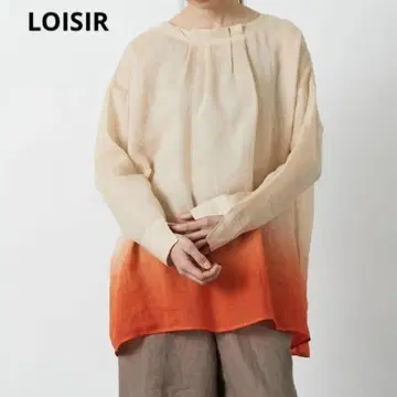 로와질 단염 라미 풀오버 블라우스 오렌지