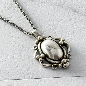 GEORG JENSEN 1989 이어 펜던트 실버 목걸이