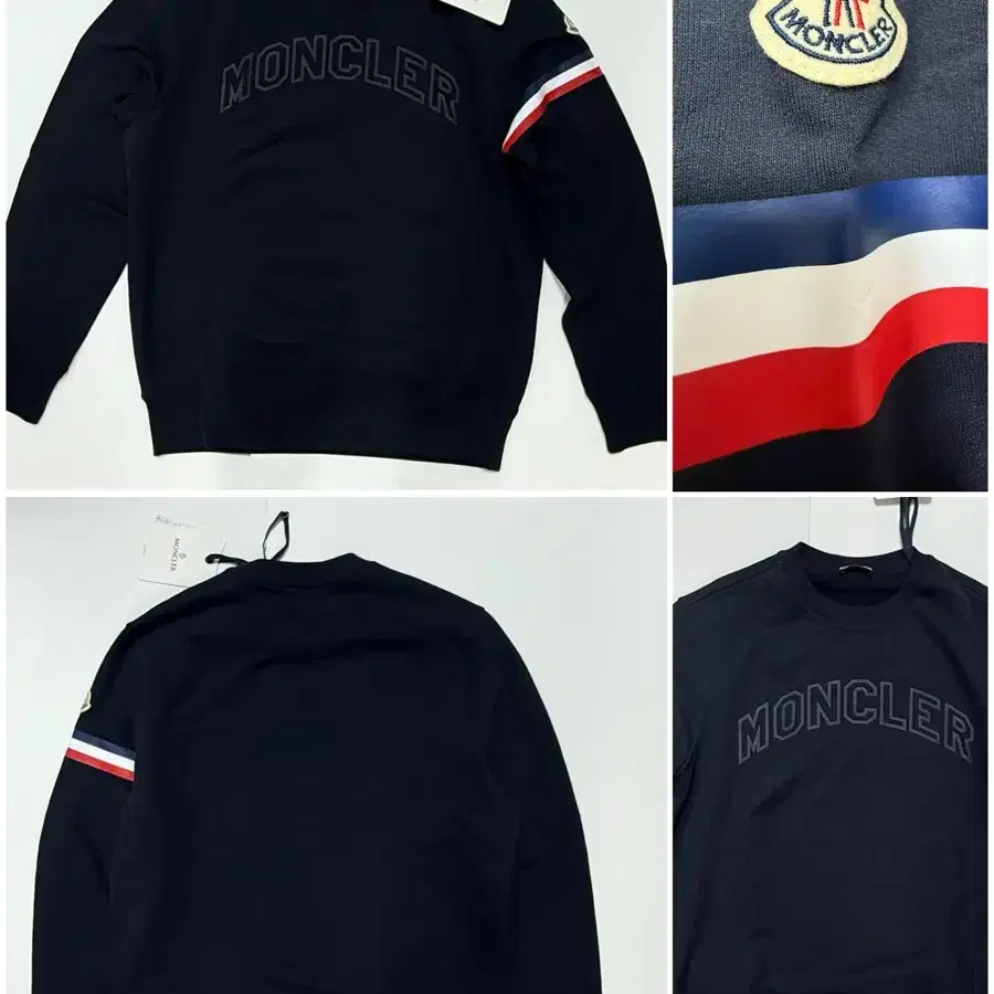 【関税/送料無料】MONCLER*Logo Printed Crewneck Sweatshirt Moncler Crew Neck Sweatshirt 24 FW Black