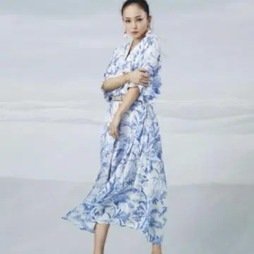 아무로 나미에 H&M 플라워 원피스 가운 꽃무늬