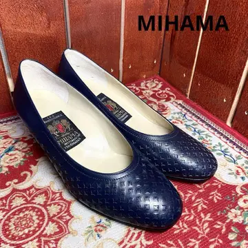 MIHAMA 네이비 펀칭 가죽 펌프스 23cm
