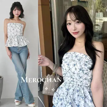 다리치 플라워 벌룬 베어 탑 화이트