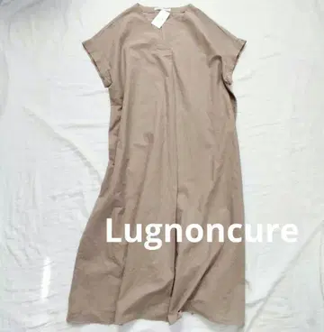 택 포함 새상품 Lugnoncure 베이지 코튼 린넨 롱 원피스