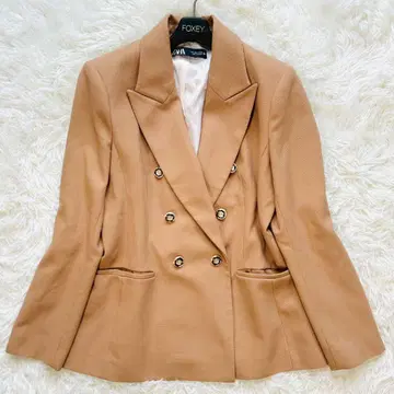 새상품급 ZARA 자라 테일러드 자켓 더블 골드 버튼 브라운 40