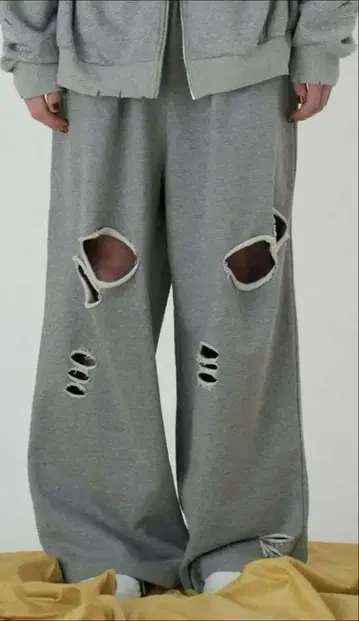 GIDEAL Clash Baggy Sweat Pants 그레이 L