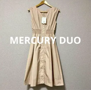 MERCURYDUO 머큐리 듀오 슬리브리스 원피스 베이지
