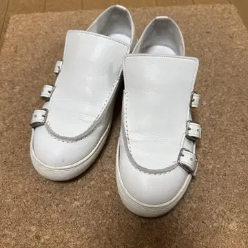 zucca 화이트 가죽 스니커즈 버클 포함 사이즈 L