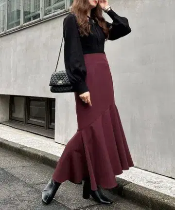 INGNI 아지메 머메이드 스커트 보르도