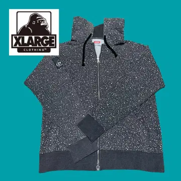 XLARGE 다크 그레이 도트 무늬 후드 부착 후드티