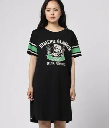 히스테릭 글래머 반팔 미니 원피스 블랙