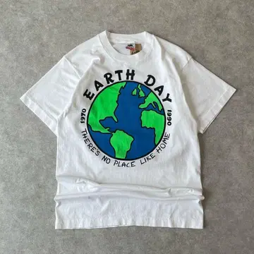 90년대 USA제 EARTH DAY 1990 지구 아트 티셔츠 구제 의류