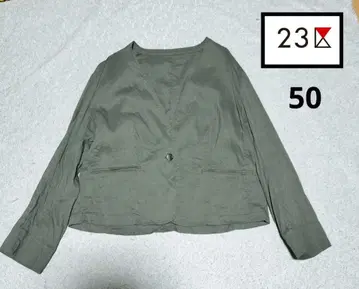 빅 사이즈 23구 LI/VIS 스트레치 노카라 자켓 린넨 50