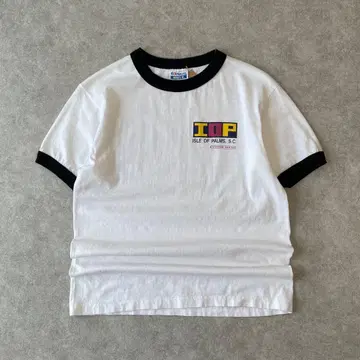 80s USA제 IOP 기업 로고 링거 티셔츠 빈티지 구제 의류