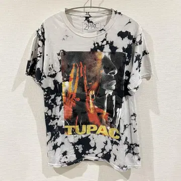 2pac 티셔츠 타이다이 염색 주황색