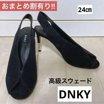 DKNY 블랙 스웨이드 샌들 24cm
