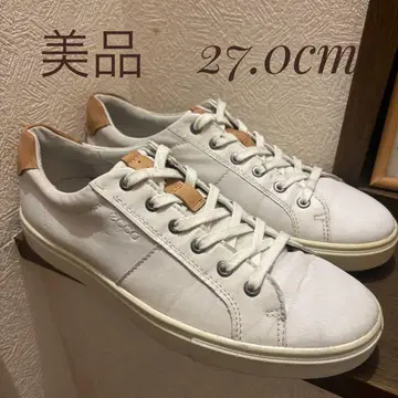 Ecco 화이트 가죽 스니커즈 27.0cm