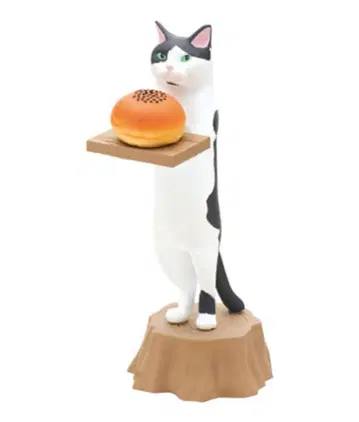 고양이 라보 고양이 빵집 시로 그레이와 팥빵 피규어