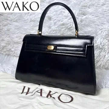 새상품급 WAKO 긴자 와코 핸드백 가죽 턴락 금금장 장식 포멀