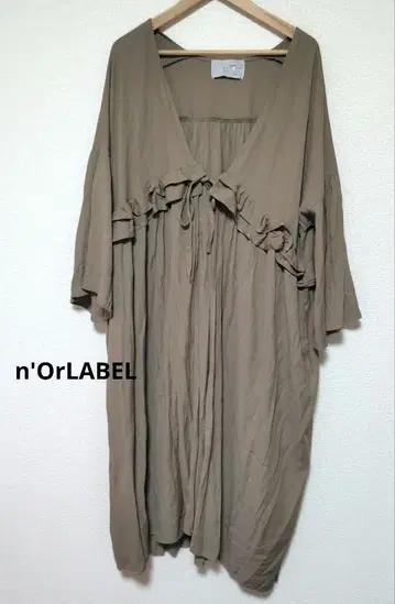 n'OrLABEL 허리 프릴 가운 원피스 가디건