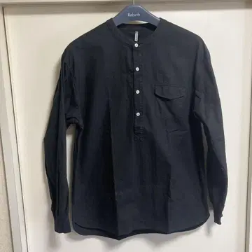 DUFFER 블랙 헨리넥 셔츠 L