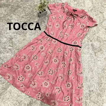 TOCCA 빅 사이즈 6 전체 자수 보타이 리본 옷깃 원피스