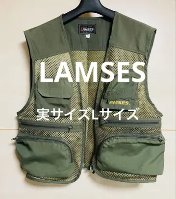 LAMSES 라무세스 낚시 메쉬 베스트 LL 사이즈 카키