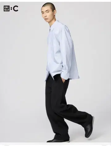 유니클로 유니클로 C 와이드 스웨트 팬츠 M 블랙