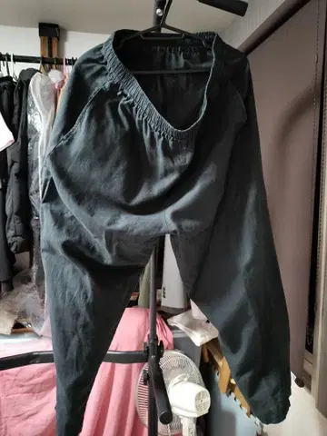 지속가능성 에코 테이퍼드 이지 와이드 팬츠 L