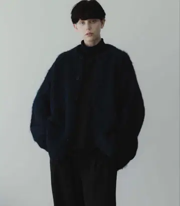 remer 루즈 울 블렌드 샤기 오버 가디건