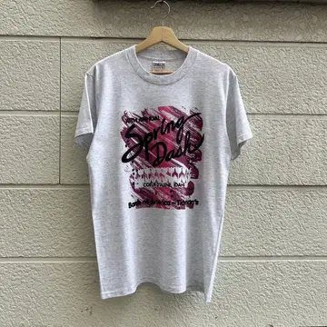 90s USA제 라이트 그레이 프린트 티셔츠 오니타 L 빈티지