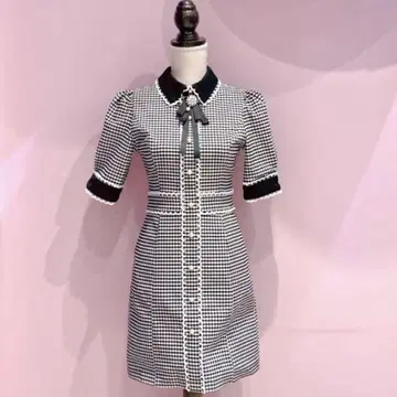 마농토쿄 깅엄 체크 원피스