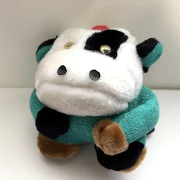 레트로 소 소 컬러풀 봉제 인형 빈티지 택 없음 약 15cm