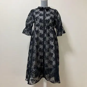 레베카 부티크 롱 원피스 꽃 레이스 여름 원피스 블랙 검정