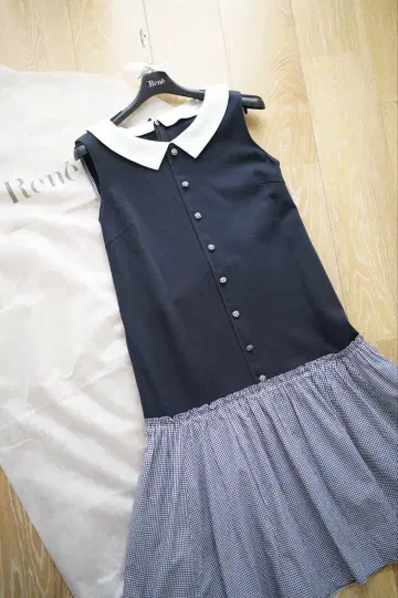 Rene 르네 깅엄 체크 옷깃 원피스
