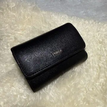 훌라 3단 폴더형 지갑 가죽 블랙