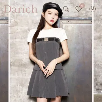 레이어드 벨트 미니 원피스