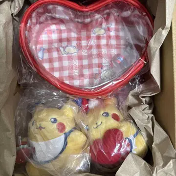 PIKACHU DINER 햄버거 하트 마스코트 봉제 인형 파우치