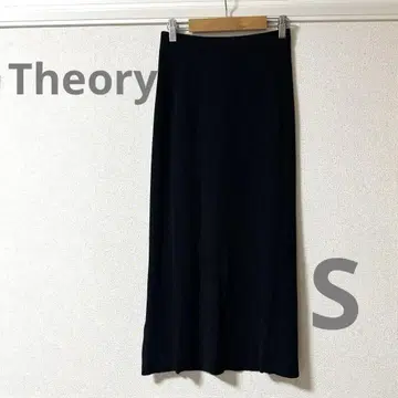 Theory 리브 니트 타이트 스커트 블랙 사이드 슬릿