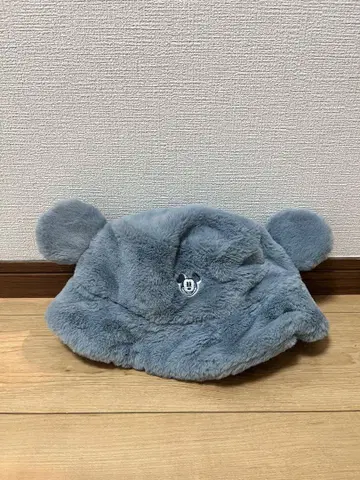 디즈니 귀도리 플리스 모자 블루