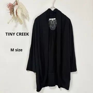 타이니 크릭 TINY CREEK 가디건 M 블랙 긴팔 자수