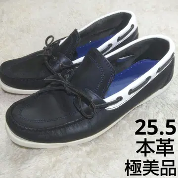 컨디션 최상 around the shoes 천연 가죽 데크 슈즈 25.5